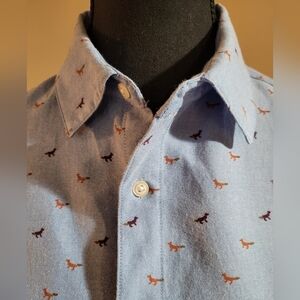 NO RETREAT Long Sleeved, Button-down Fox Pattern Shirt